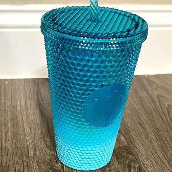 Starbucks 2023 Ombré Glacier Light Blue Studded Tumbler Grande HTF ! RARE ! - Picture 1 of 12